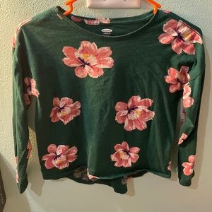 Old navy green floral long sleeve t-shirt